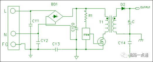 开关电源基本原理图及“Y电容”计算方法